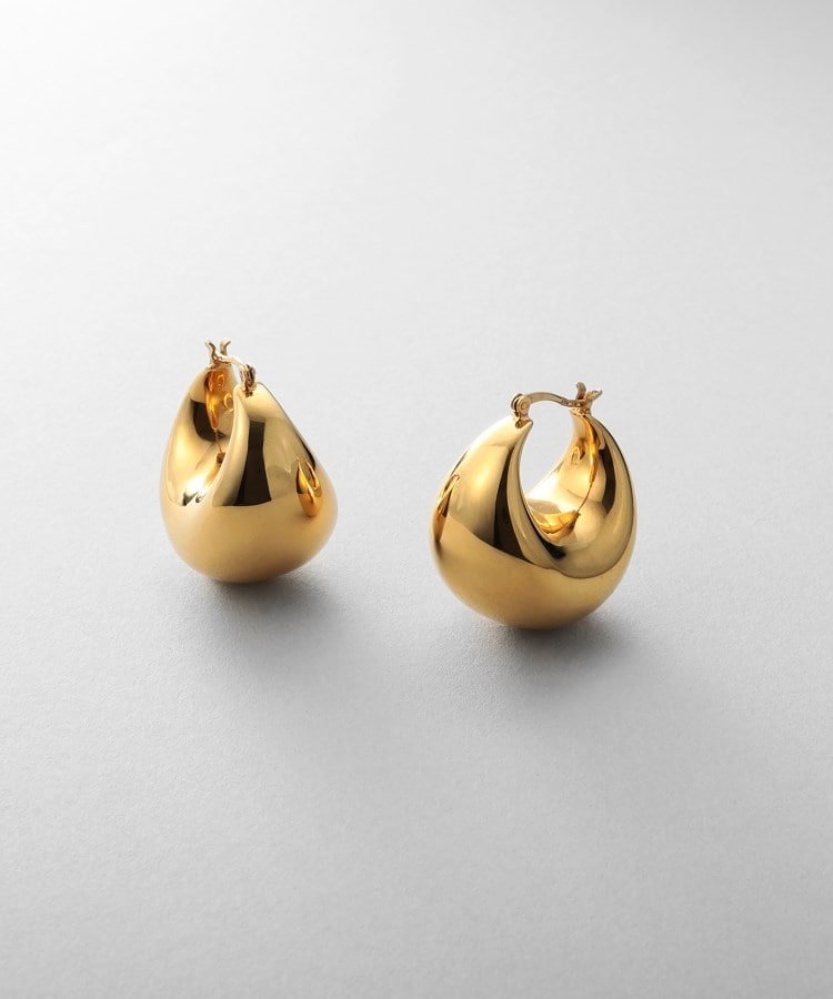 COCOSHNIK ONKITSCH シルバー ホロウフープ バルブドロップピアスGP ココシュニック アクセサリー・腕..