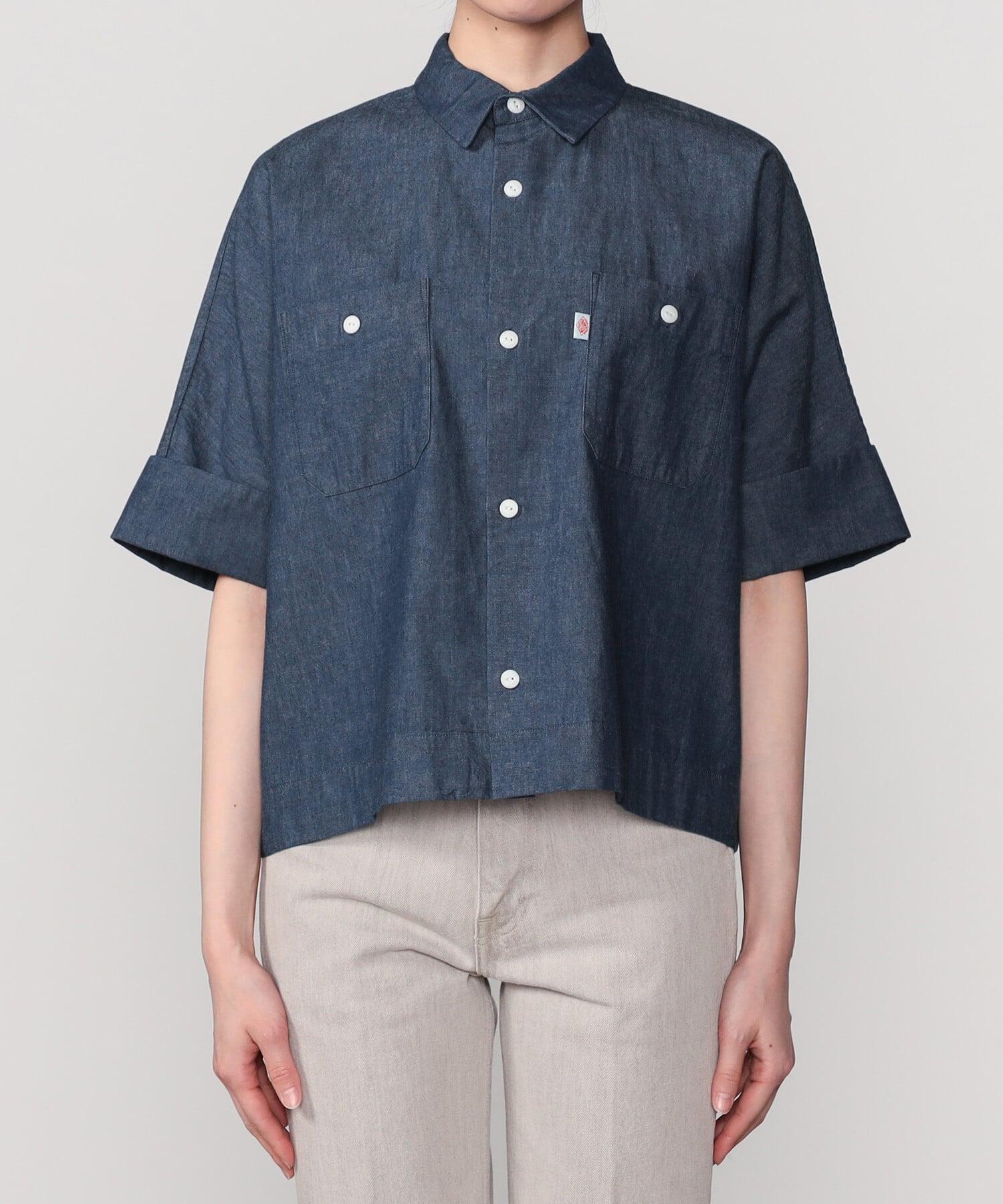 Bshop DANTON ｜ コットンシャンブレー ドルマンワークシャツ WOMEN ビショップ トップス シャツ・ブラウス ネイビー