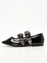 【SALE/26%OFF】SVEC ダブルバックルベルト カンフーシューズ シュベック シューズ・靴 パンプス ブラック シルバー