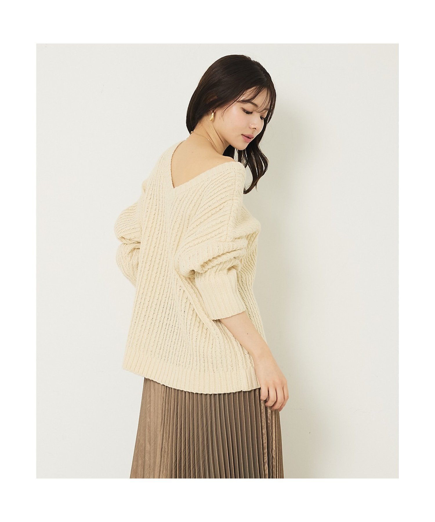 Boat Neck - 【SALE／40%OFF】abahouse mavie ローゲージ2WAYニット アバハウス マヴィ トップス ニット ホワイト ネイビー【送料無料】