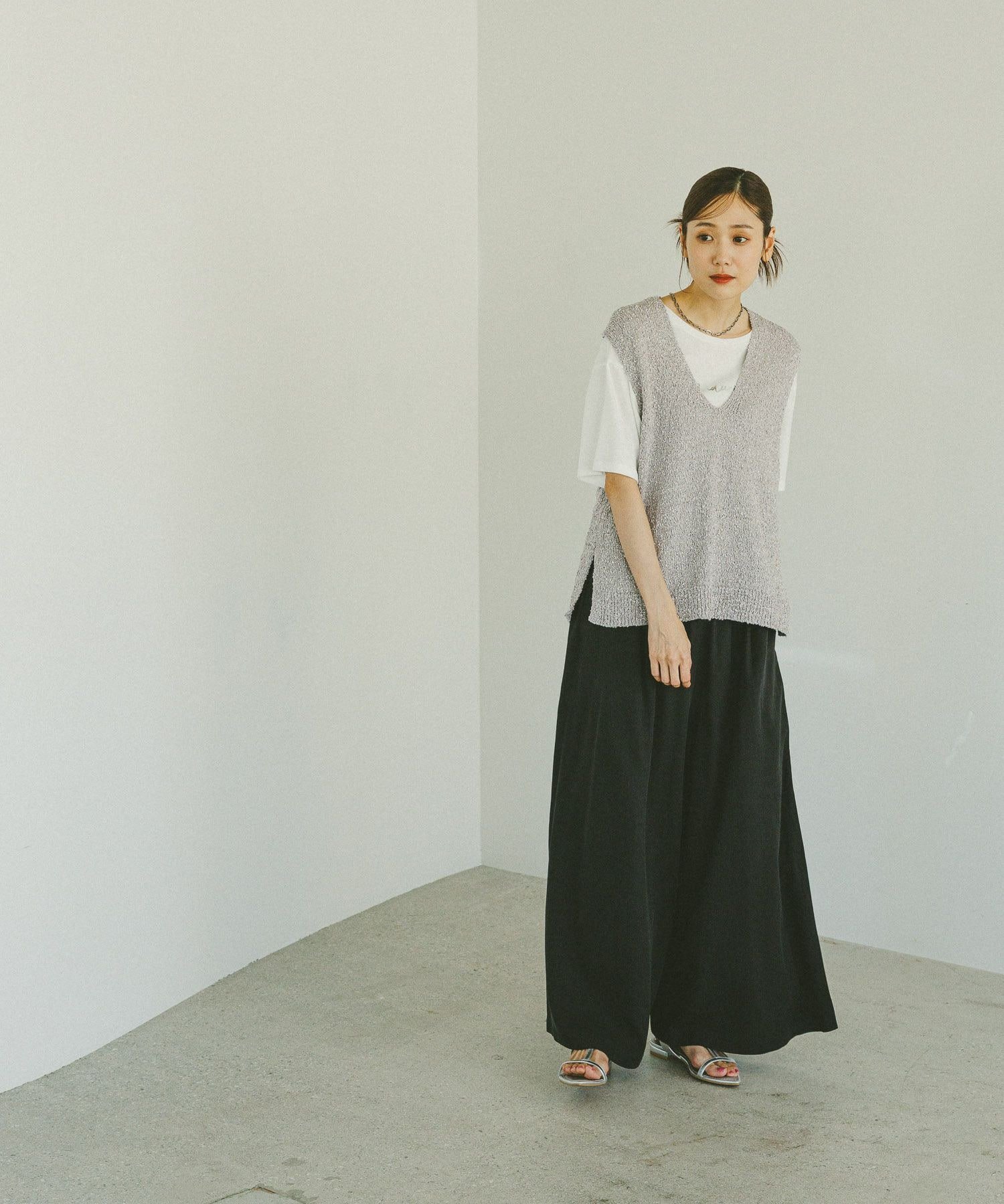 【SALE／50%OFF】GLOBAL WORK シルクライクサス付きワイドパンツ/575215 グローバルワーク パンツ その他のパンツ ブラック stylife-15240399 Rakuten Fashion サンプル画像3
