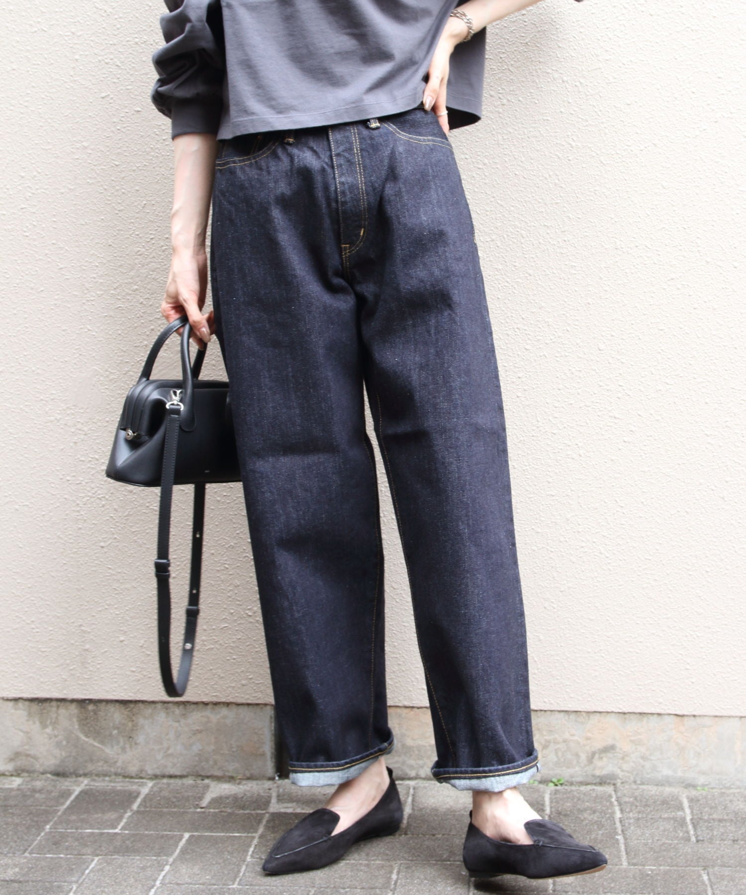 Sanca Sanca/(W)Sanca/15.5oz DENIM 5P WIDE FIT ステップス パンツ その他のパンツ ネイビー