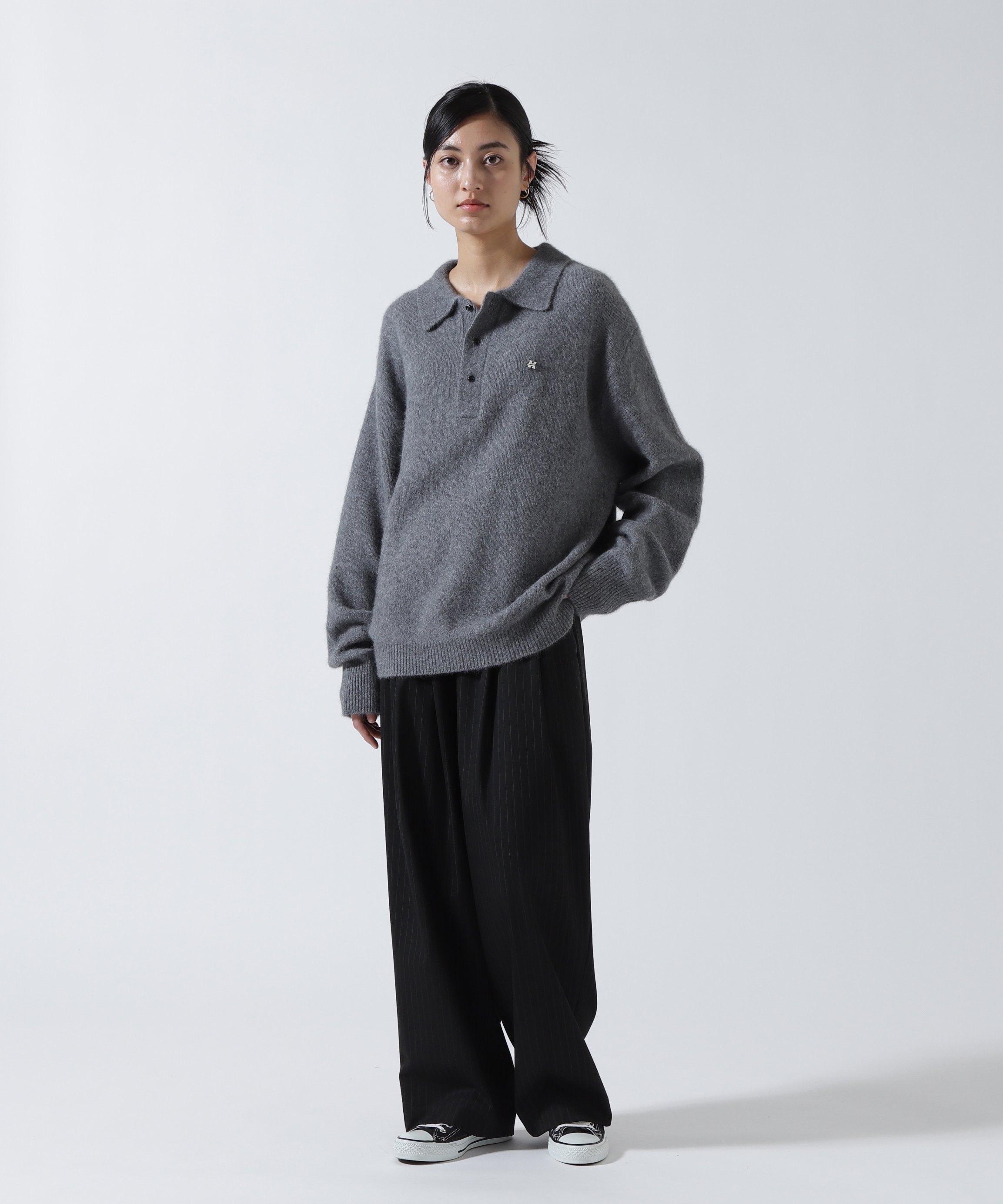 DROIT BELLO(ドロイトベロ)ストライプパンツ ビーセカンド パンツ その他のパンツ ブラック グレー
