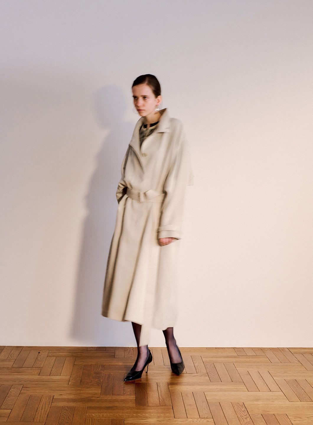 【SALE／50%OFF】COEL リネンビッグロングコート コエル ジャケット・アウター その他のジャケット・アウター ブラック ベージュ【送料無料】