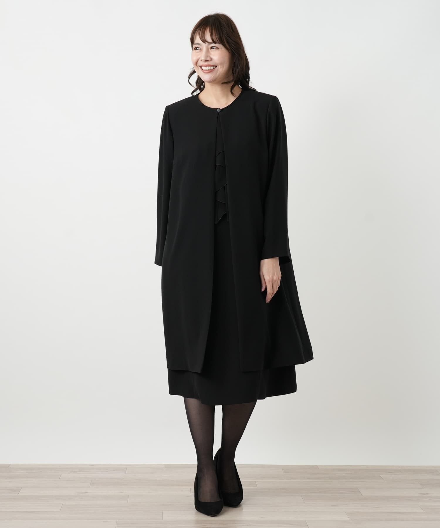Leilian PLUS HOUSE ワンピースアンサンブルブラックフォーマル レリアン プラスハウス ワンピース・ドレス ワンピース ブラック