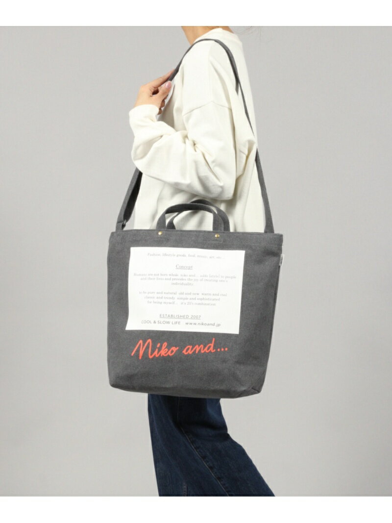 niko and ... リカバー2Wayトート ニコアンド バッグ トートバッグ ブラック グレー ホワイトのサムネイル
