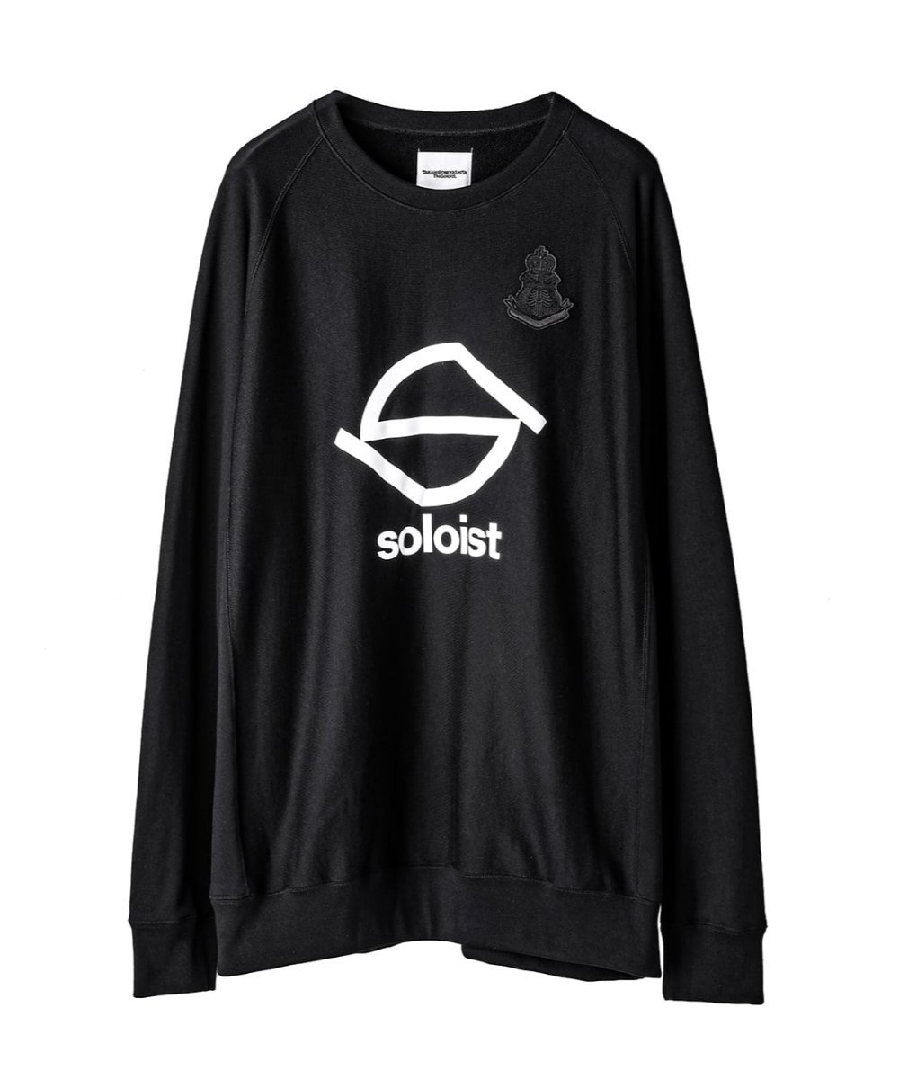 TAKAHIROMIYASHITATheSoloist. S logo and bone emblem. (oversized crew neck sweatshirt) タカヒロミヤシタザソロイスト. トップス スウェット トレーナー ブラック【送料無料】