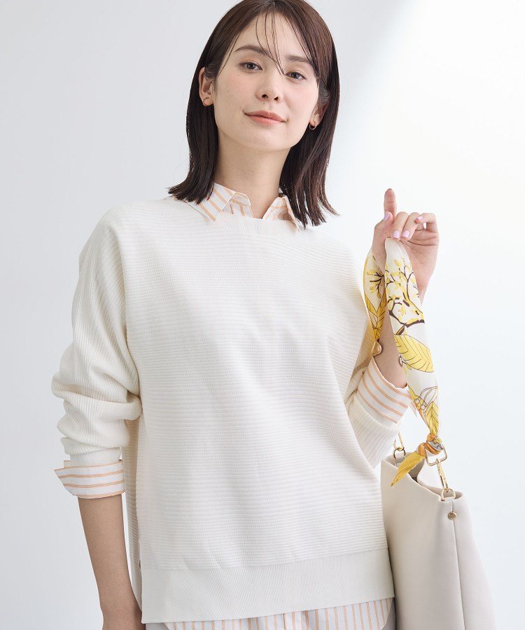 【SALE／60%OFF】INDIVI 【洗える/キレイ色】体型カバー無縫製ニット インディヴィ トップス ニット ブルー ホワイト ネイビー イエロー【送料無料】