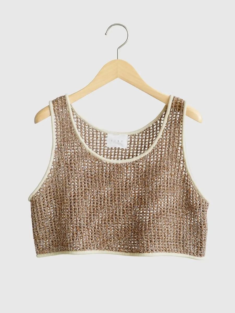 . Mix knit tank top ラシュッド トップス その他のトップス ブラウン