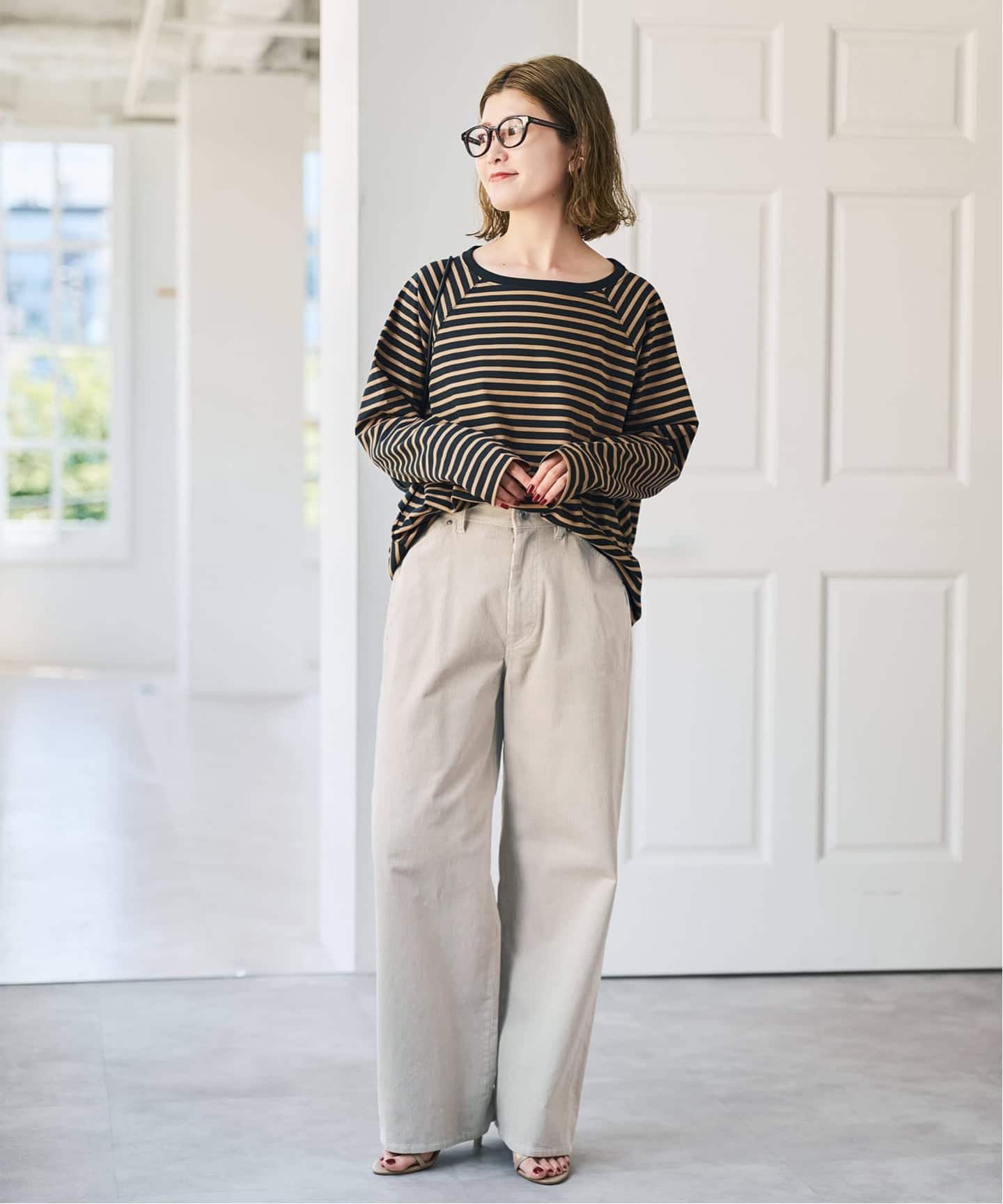 Spick & Span 《予約》ストレッチコーデュロイパンツ スピックアンドスパン パンツ その他のパンツ ホワイト カーキグリーン