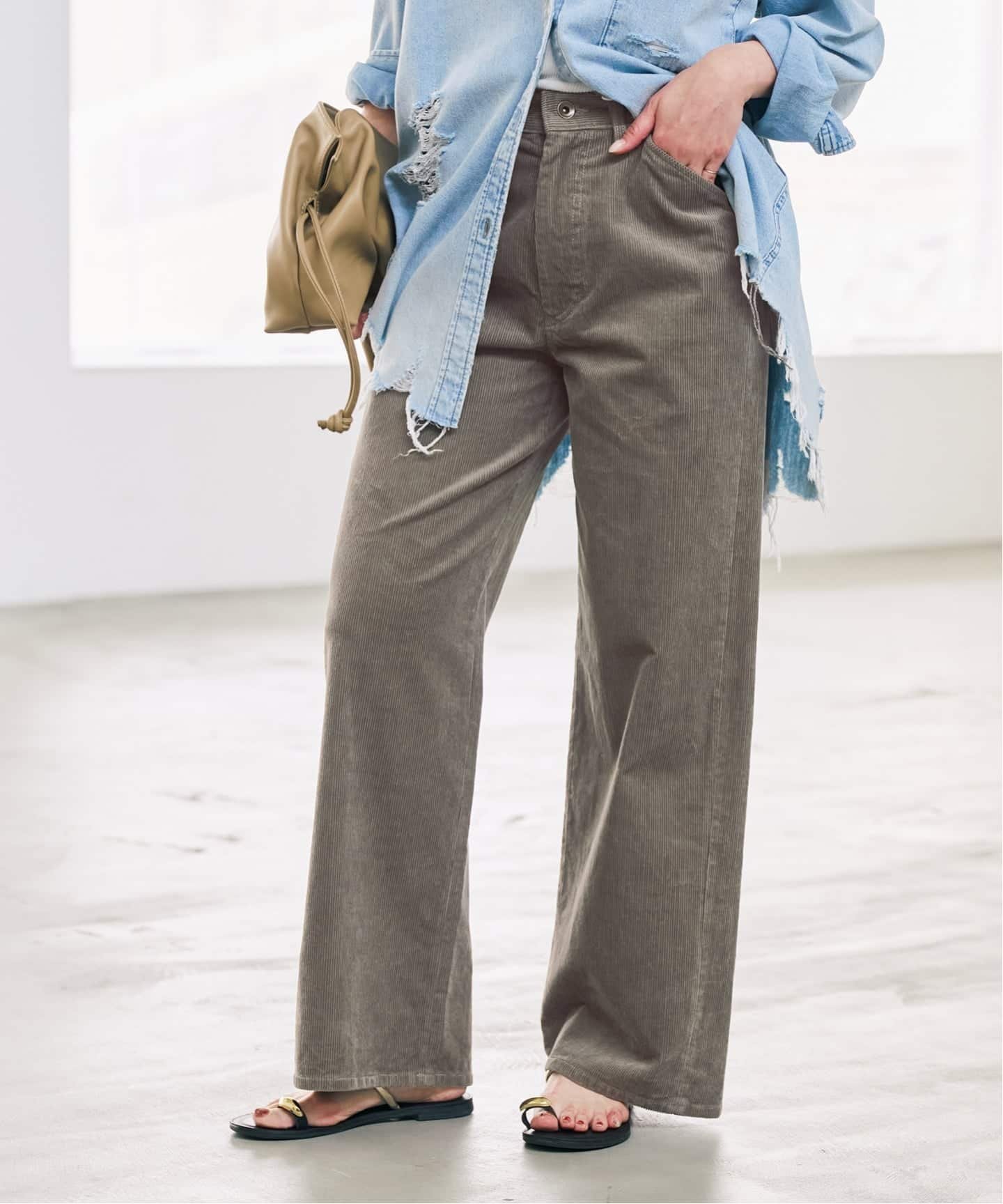 Spick & Span 《予約》ストレッチコーデュロイパンツ スピックアンドスパン パンツ その他のパンツ ホワイト カーキグリーン