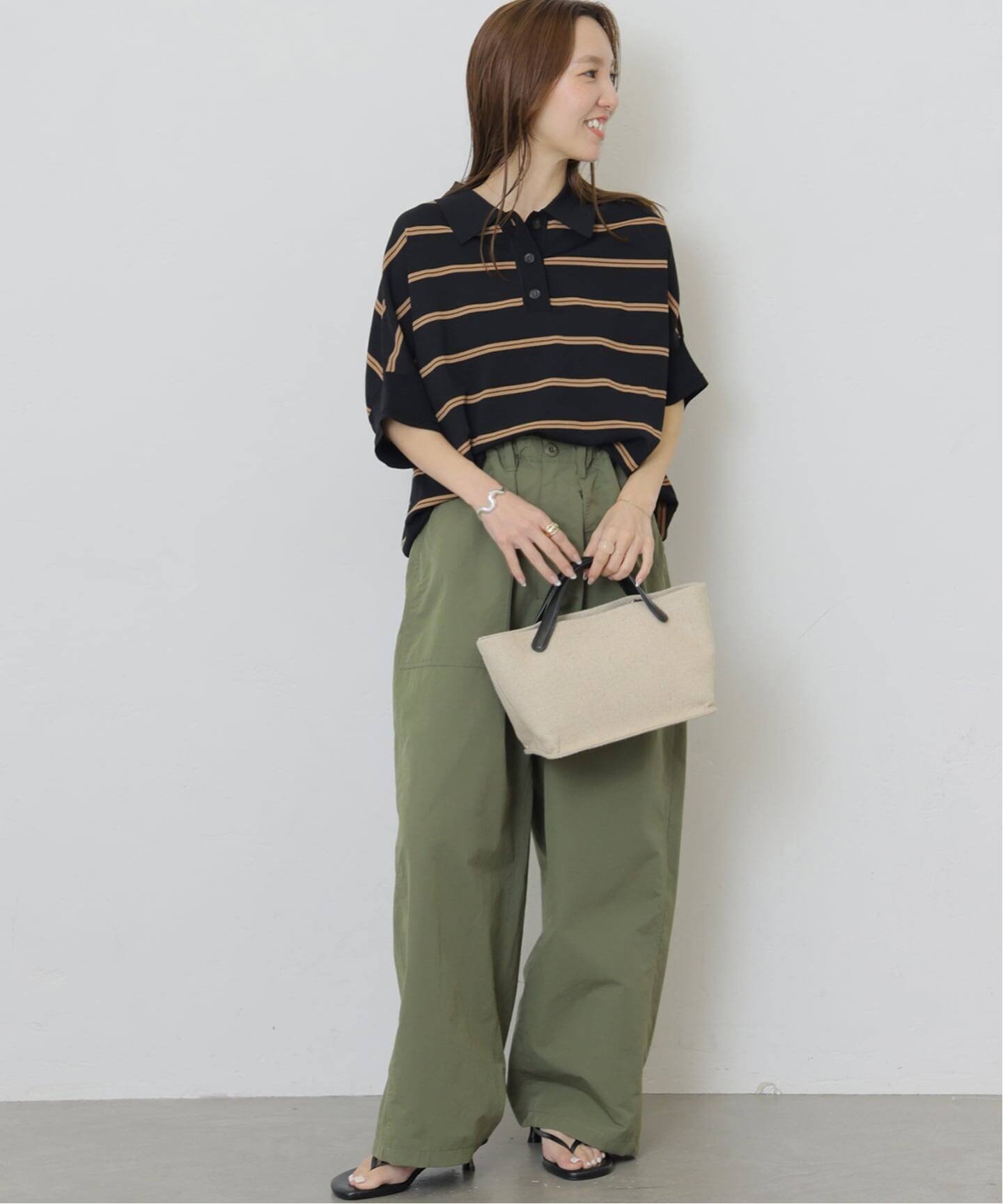 JOURNAL STANDARD relume 《新色》ウォッシャブルニットポロシャツ ジャーナル スタンダード レリューム トップス ニット ブラック ベージュ