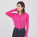 【SALE/20%OFF】Rouge vif la cle コットンシルクリブカーディガン ルージュ・ヴィフ ラクレ トップス カーディガン ブラック ブラウン ピンク【送料無料】