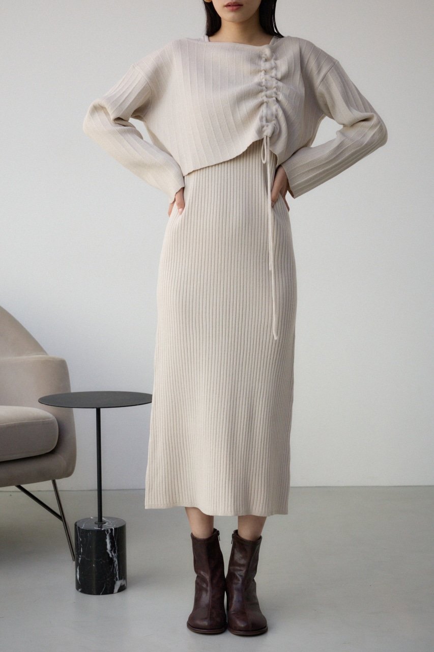 【SALE/50%OFF】AZUL BY MOUSSY レイヤードセットニットワンピース アズールバイマウジー ワンピース・ドレス ワンピース ホワイト ブルー...