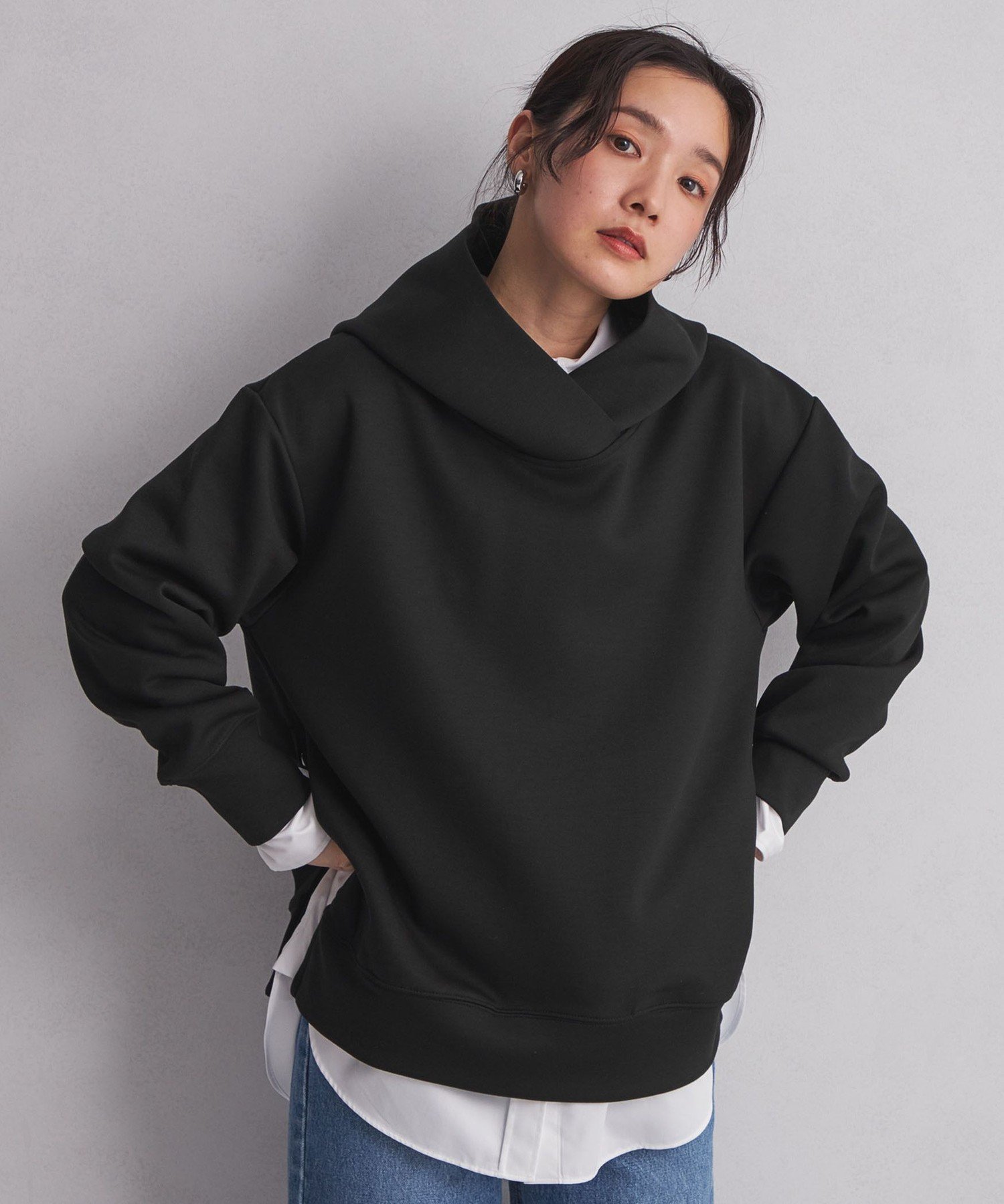 UNITED ARROWS green label relaxing 【WEB限定】<at ease>ダンボール フーディ ユナイテッドアローズ グリーンレーベルリラクシング トップス パーカー・フーディー ベージュ ブラック グレー【送料無料】