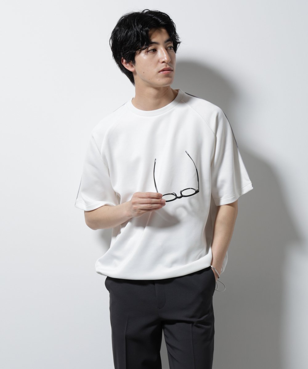NANO universe ラグランアジャストTシャツ 半袖 ナノユニバース トップス カットソー・Tシャツ ネイビー ホワイト ブラック