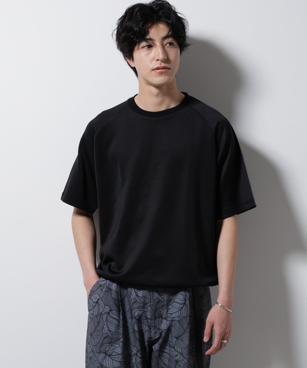 NANO universe ラグランアジャストTシャツ 半袖 ナノユニバース トップス カットソー・Tシャツ ネイビー ホワイト ブラック