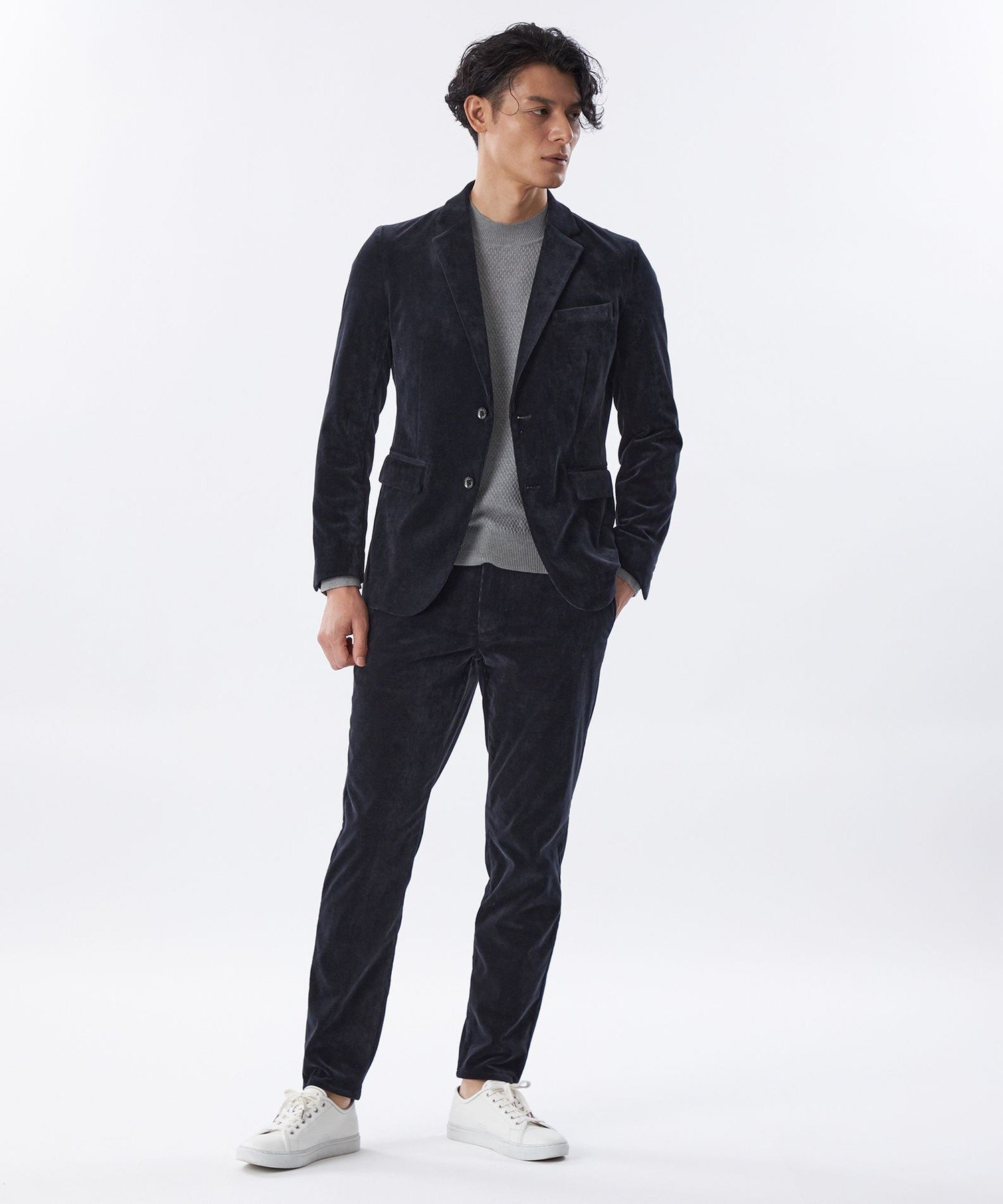 EPOCA UOMO 【セットアップ対応】細コーデュロイパンツ エポカ パンツ その他のパンツ ベージュ ネイビー【送料無料】