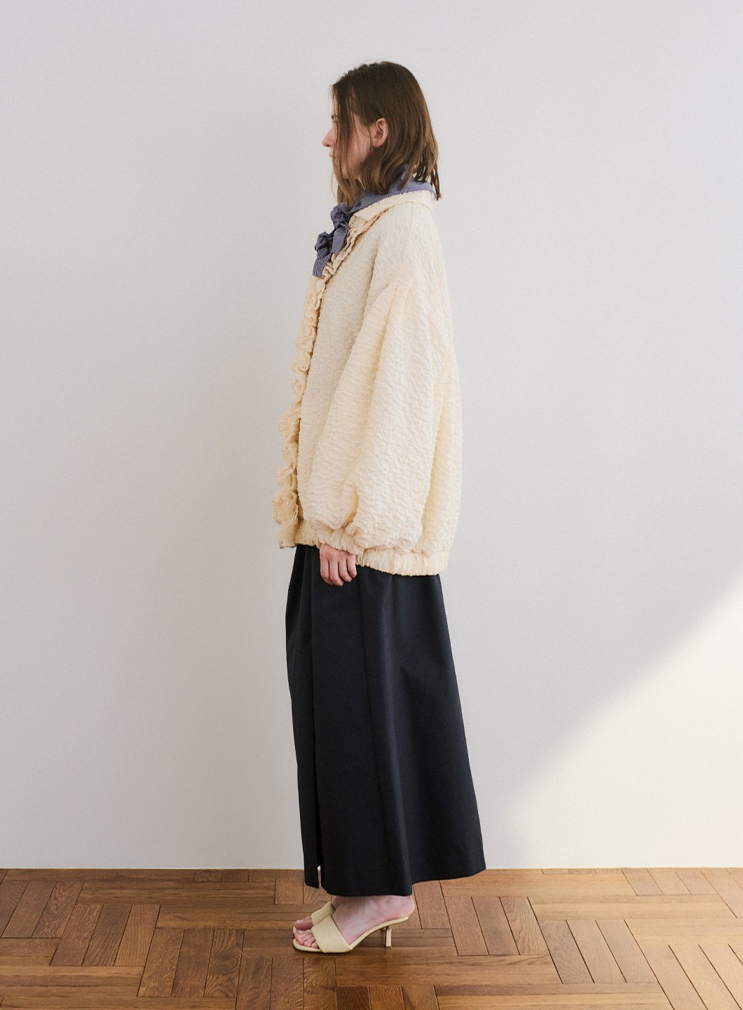 【SALE／50%OFF】COEL アシメタックスカート コエル スカート ロング・マキシスカート ベージュ ネイビー【送料無料】