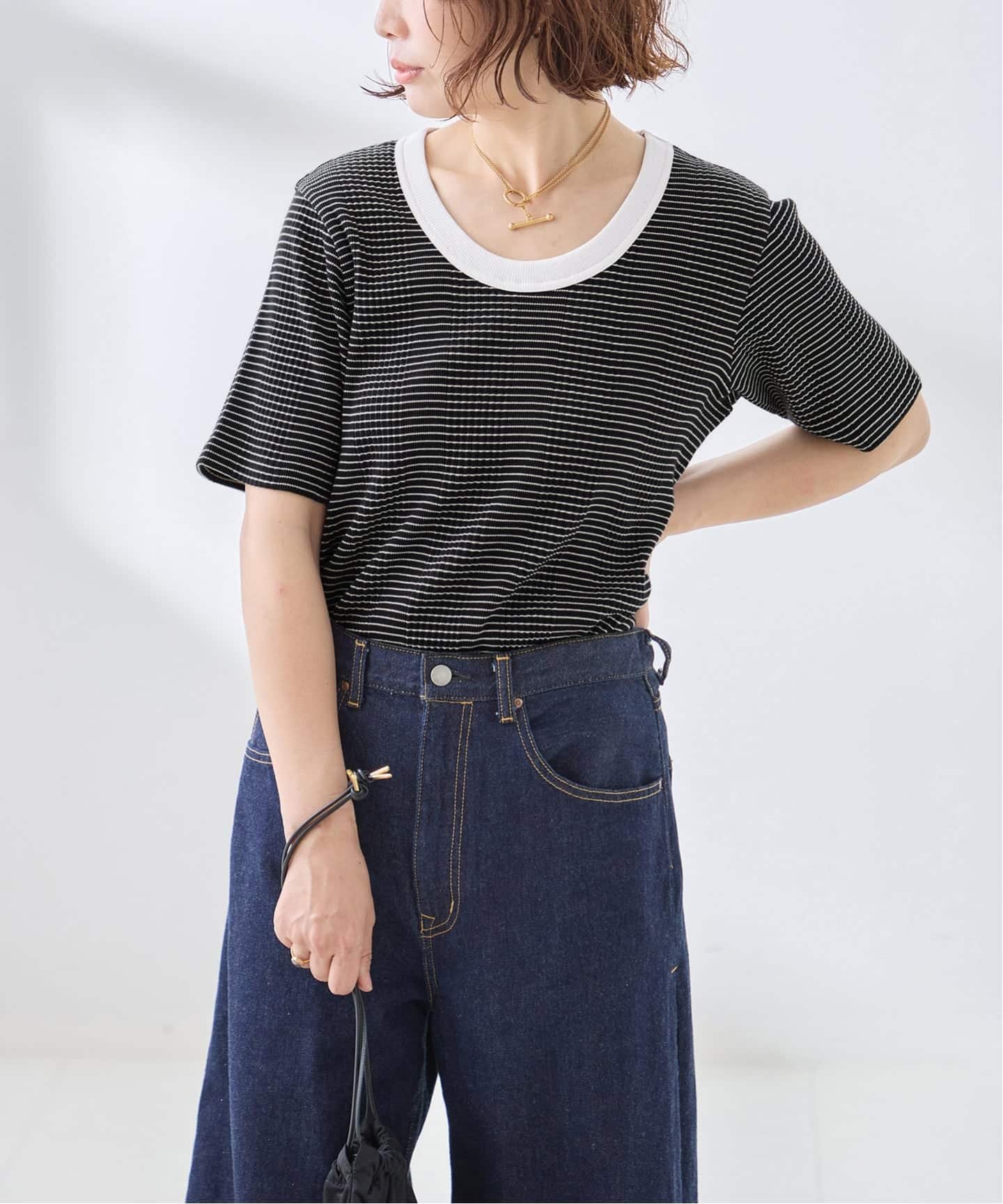 JOURNAL STANDARD L'ESSAGE ボーダーTシャツ ジャーナルスタンダード レサージュ トップス カットソー・Tシャツ ベージュ ブラック