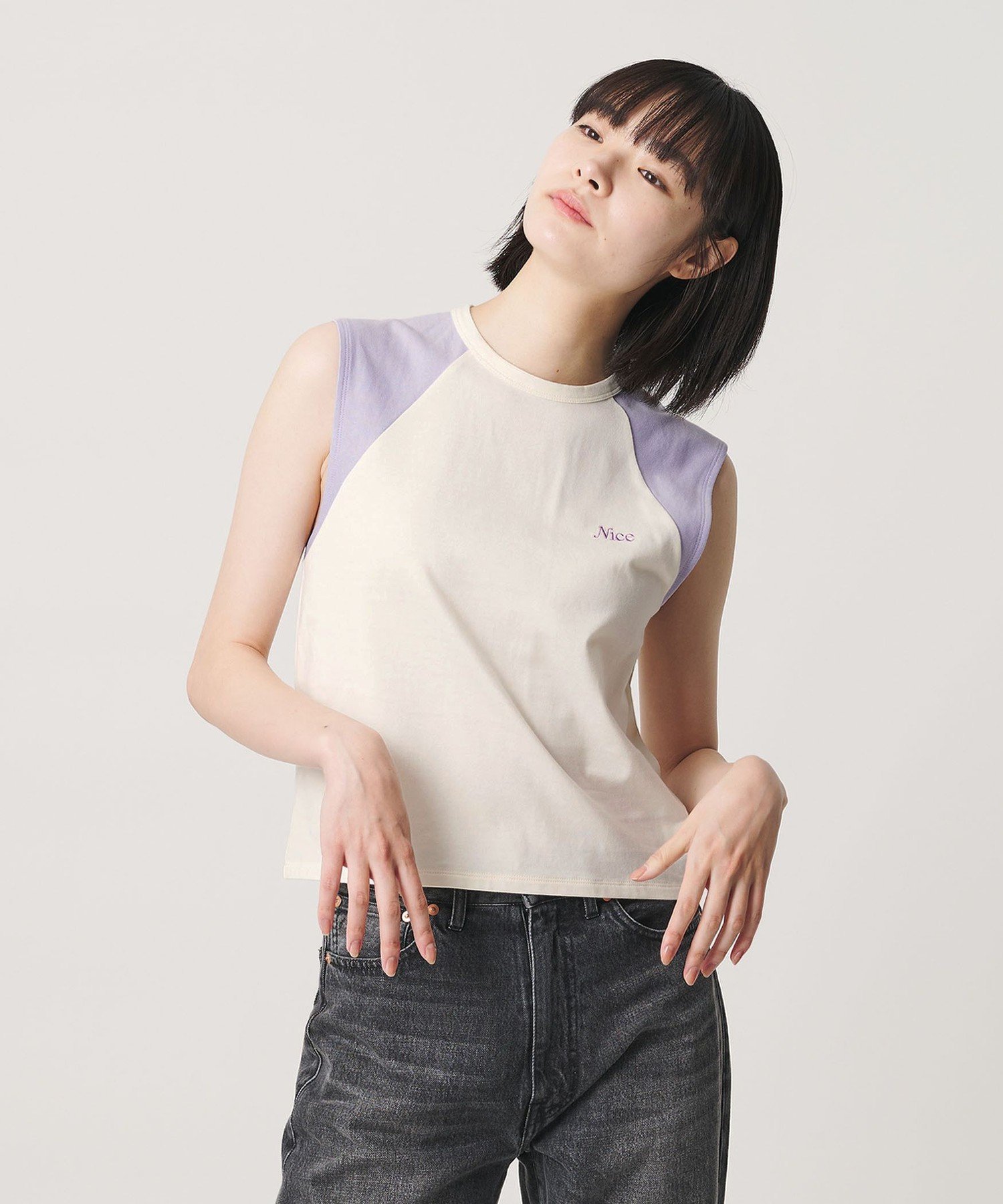 NICE WEATHER ＜NICE WEATHER＞ヘルシースリーブトップス ビューティー＆ユース ユナイテッドアローズ トップス カットソー・Tシャツ ブラウン ホワイト