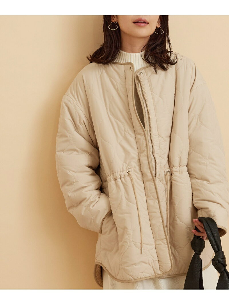 【SALE／30%OFF】SALON adam et rope' 【2WAY】中綿ボアキルティングショートコート サロン アダム エ ロペ ジャケット・アウター ブルゾン・ジャンパー ベージュ カーキ【送料無料】のサムネイル