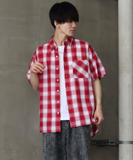 【SALE/12%OFF】Skkone Collection シャツ メンズ 半袖 チェック オーバーサイズ ワイドシルエット シトリー トップス シャツ・ブラウス ブラック ブルー レッド 【SALE/12%OFF】Skkone Collection シャツ メンズ 半袖 チェック オーバーサイズ ワイドシルエット シトリー トップス シャツ・ブラウス ブラック ブルー レッド