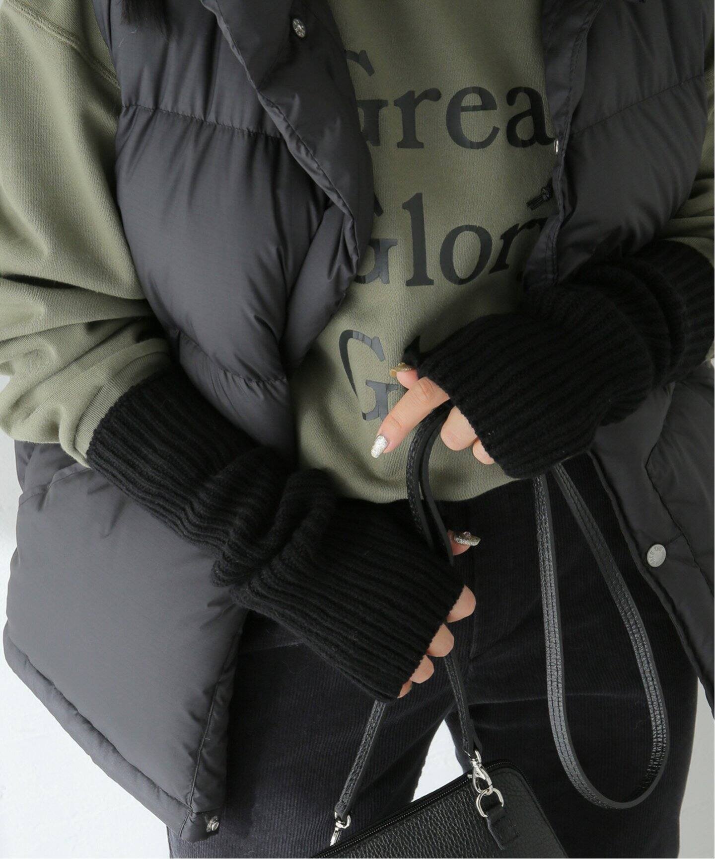 【SALE／30%OFF】JOURNAL STANDARD relume 【COSY/コージー】Rib Long Wristwarmers:手袋 ジャーナル スタンダード レリューム ファッション雑貨 手袋 ブラック ブルー【送料無料】のサムネイル