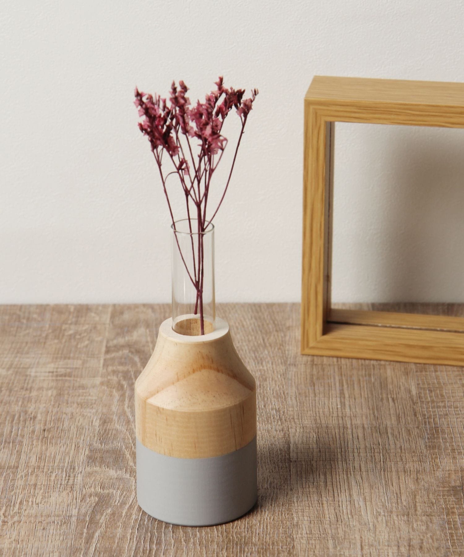 【SALE／30%OFF】studio CLIP 試験管×ウッド 2トーンベース スタディオクリップ インテリア・生活雑貨 フラワーベース・花瓶 グレー ホワイトのサムネイル