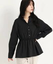 【SALE/50%OFF】STRAWBERRY-FIELDS Vカラーペプラムシャツブラウス ストロベリーフィールズ トップス シャツ・ブラウス ブラック ピンク【送料無料】
