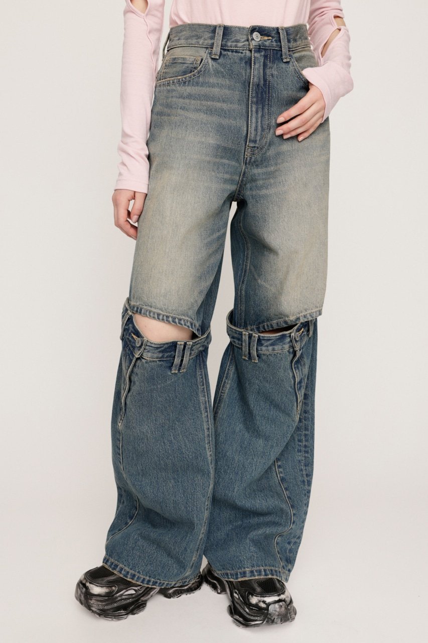 SLY J/W KNEE DENIM パンツ スライ パンツ ジーンズ・デニムパンツ【送料無料】