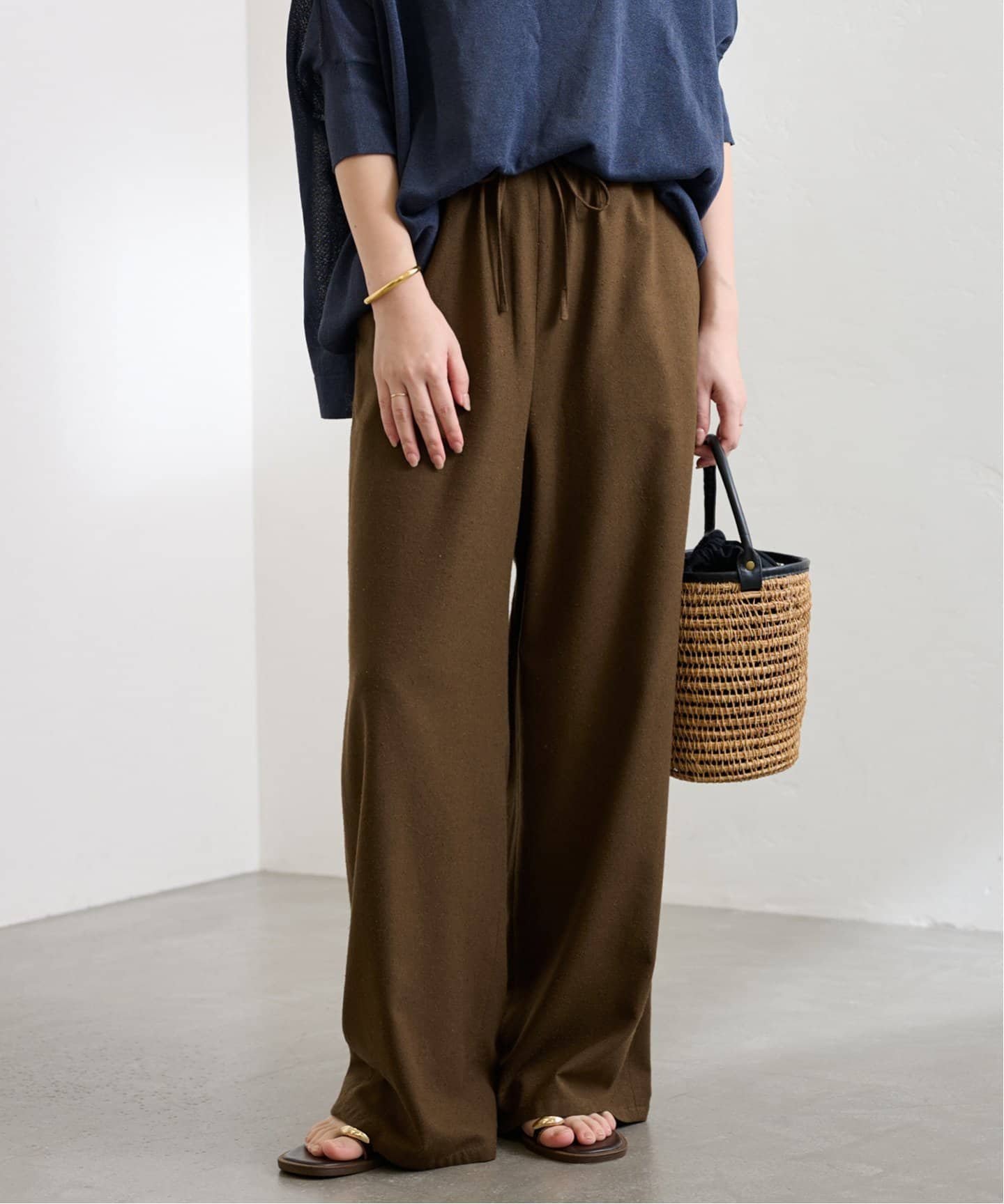 FRAMeWORK ノイルシルクイージーパンツ フレームワーク パンツ その他のパンツ ホワイト ブラウン【送料無料】のサムネイル