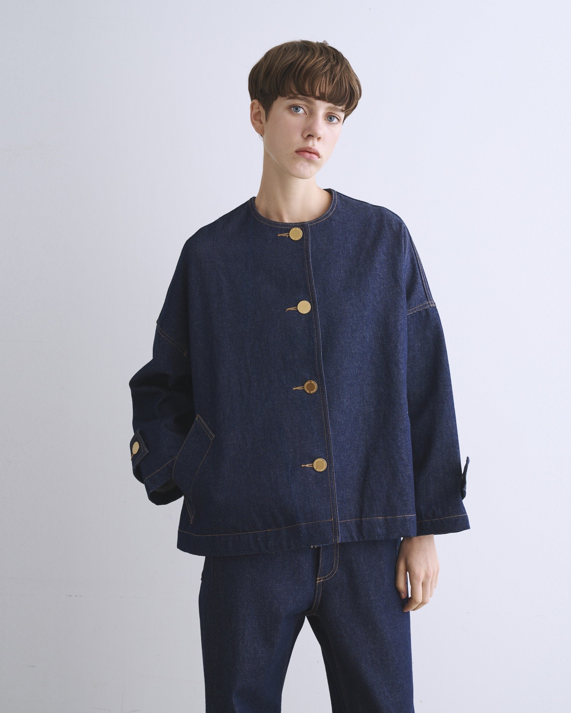 Traditional Weatherwear MALTON NO COLLAR DENIM トラディショナル ウェザーウェア ジャケット・アウター その他のジャケット・アウター ブルー【送料無料】のサムネイル