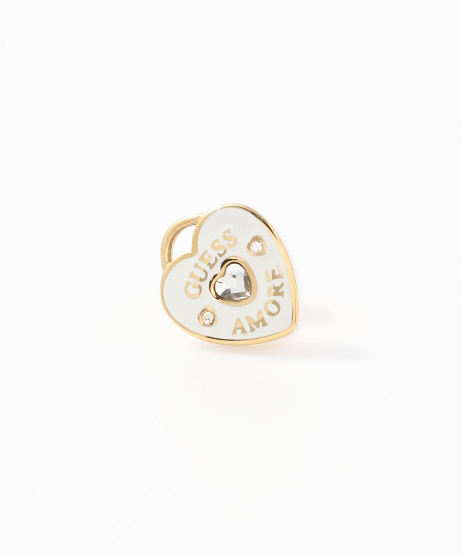 GUESS GUESS アクセサリー ピアス (W)GUESS AMORE 14MM HEART STUDS ゲス アクセサリー・腕時計 ピアス ホワイト【送料無料】