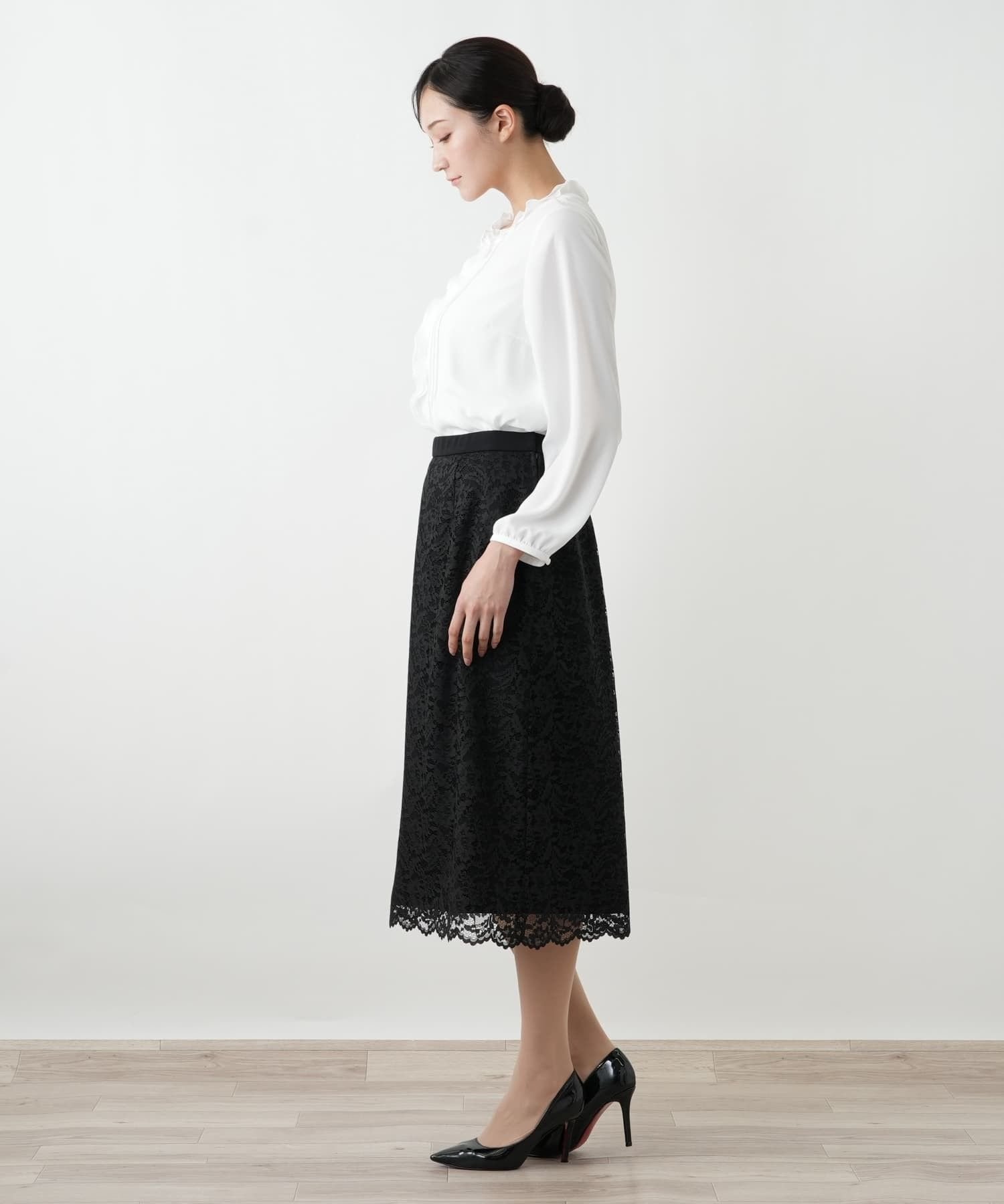Leilian PLUS HOUSE 【店頭人気】ブラウスセレモニー レリアン プラスハウス トップス シャツ・ブラウス ホワイト