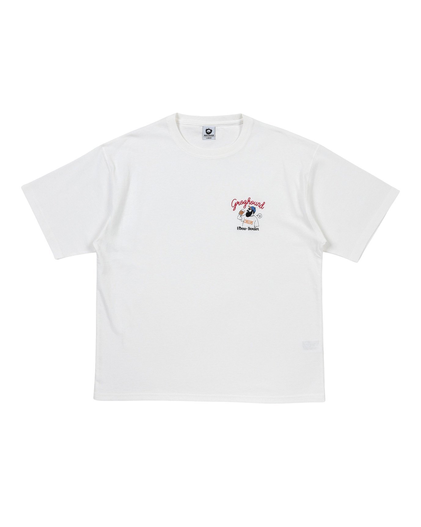 YEVS 【MOJASH】ヒゲサガラ刺しゅうTシャツ【接触冷感】 イーブス トップス カットソー・Tシャツ ブラック ホワイト