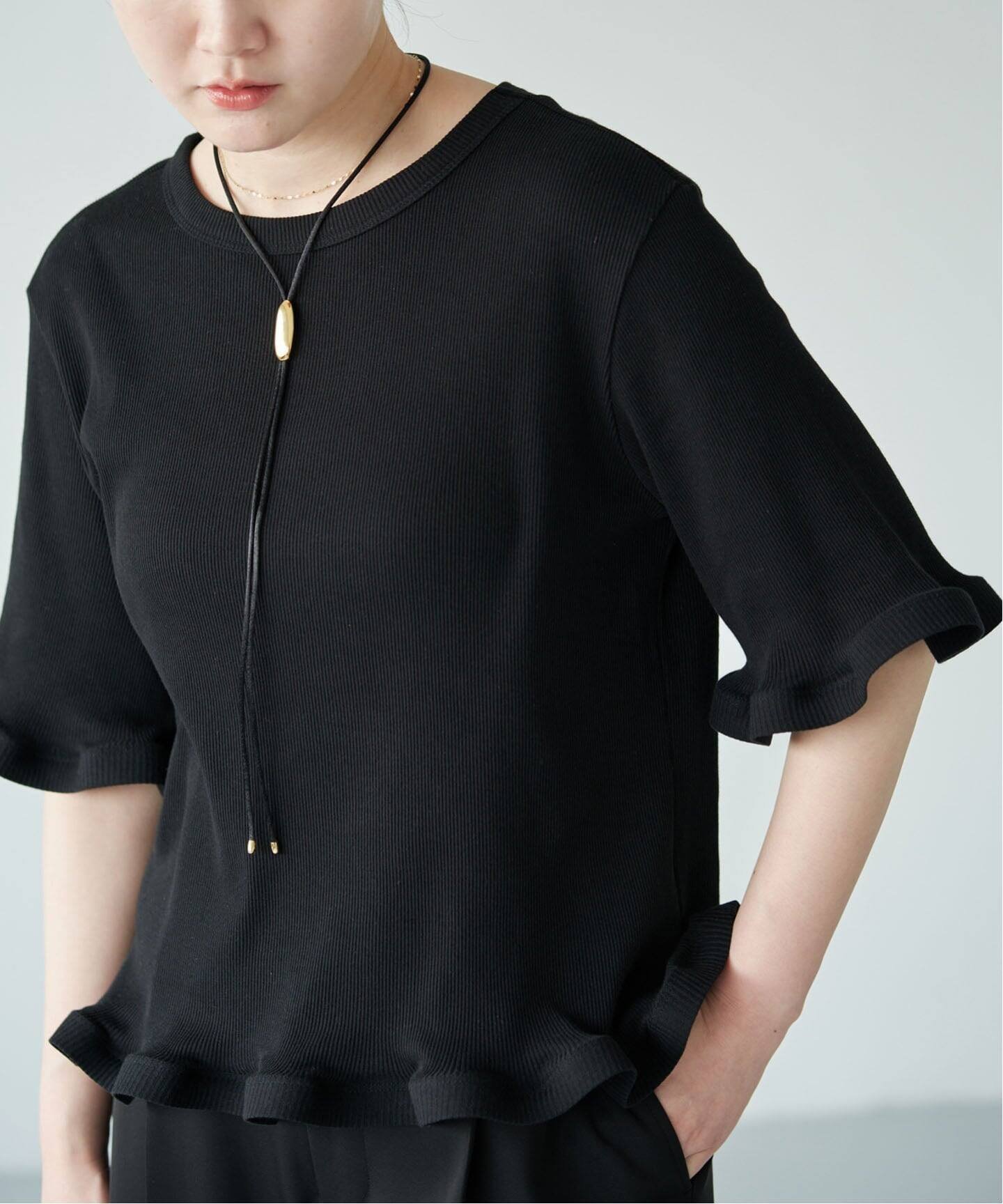 IENA オーガニックコットン WAVE Tシャツ イエナ トップス カットソー・Tシャツ ブラック ブルー ホワイト