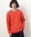 【SALE/40%OFF】Purple&Yellow ブランケットステッチ プルオーバー コムサイズム トップス ニット オレンジ ホワイト グレー【送料無料】