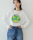 【SALE/35%OFF】AMERICAN HOLIC サークルロゴプリントロングTシャツ/チュニック アメリカン ホリック トップス カットソー・Tシャツ ホワイト グレー
