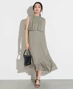 【SALE/50%OFF】BEAMS HEART WOMEN フリルネック プリーツワンピース ビームス アウトレット ワンピース・ドレス その他のワンピース・ドレス グリーン ネイビー ピンク【送料無料】