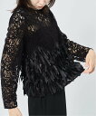 Spick & Span 《予約》モールレーステープシシュウブラウス スピックアンドスパン トップス シャツ・ブラウス ブラック【送料無料】