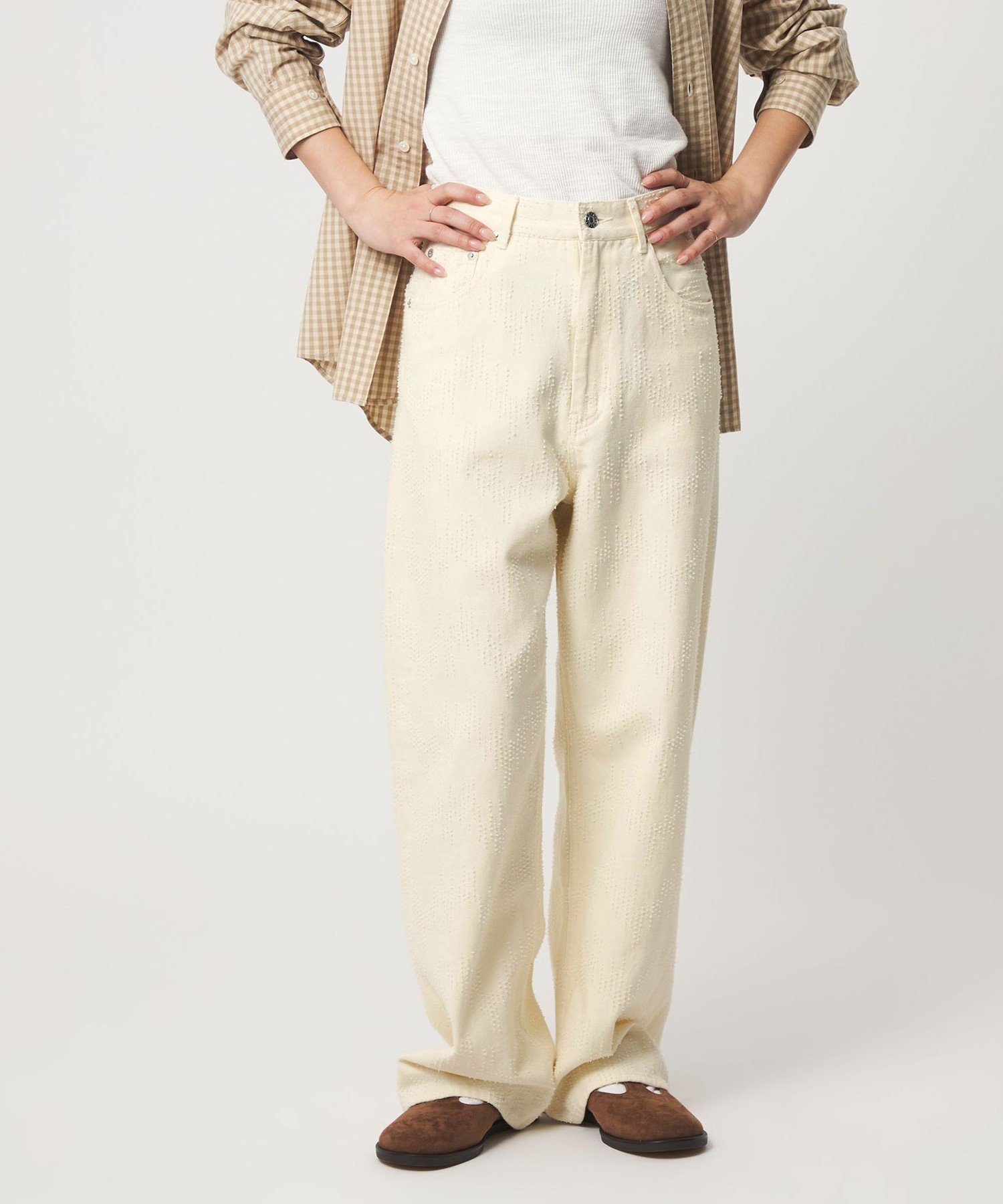 【SALE／30%OFF】CITEN ＜CITEN＞ダメージデニムストレートパンツ オフホワイト シ...