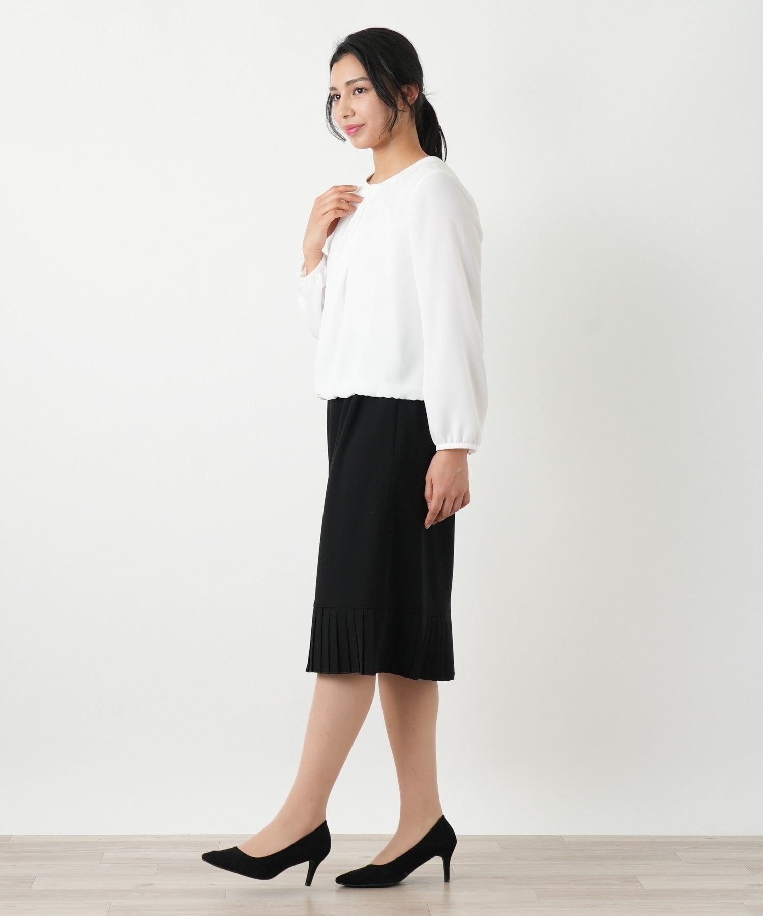 Leilian PLUS HOUSE 【店頭人気】ブラウスセレモニー レリアン プラスハウス トップス シャツ・ブラウス ホワイト