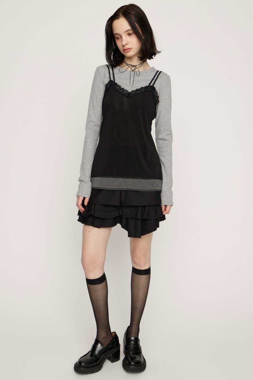 SLY CAMI LAYERED C/N トップス スライ トップス カットソー・Tシャツ ピンク ブラック