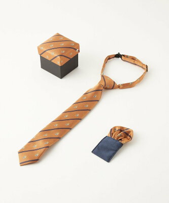 UNITED ARROWS green label relaxing GLR ネクタイチーフセット/ クレスト M ユナイテッドアローズ グリーンレーベルリラクシング スーツ・フォーマル ネクタイ・蝶ネクタイ オレンジ レッド ブルー
