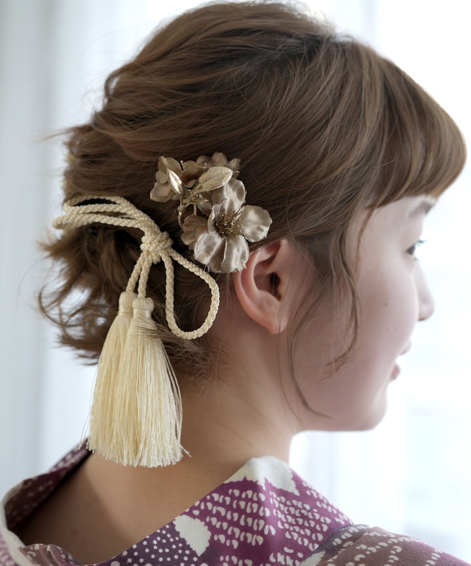 utatane 髪飾り Uピン2点セット ヘアアクセ レトロ くすみカラー ニュアンスカラー ウタタネ 着物・浴衣・和装小物 和装小物 ベージュ