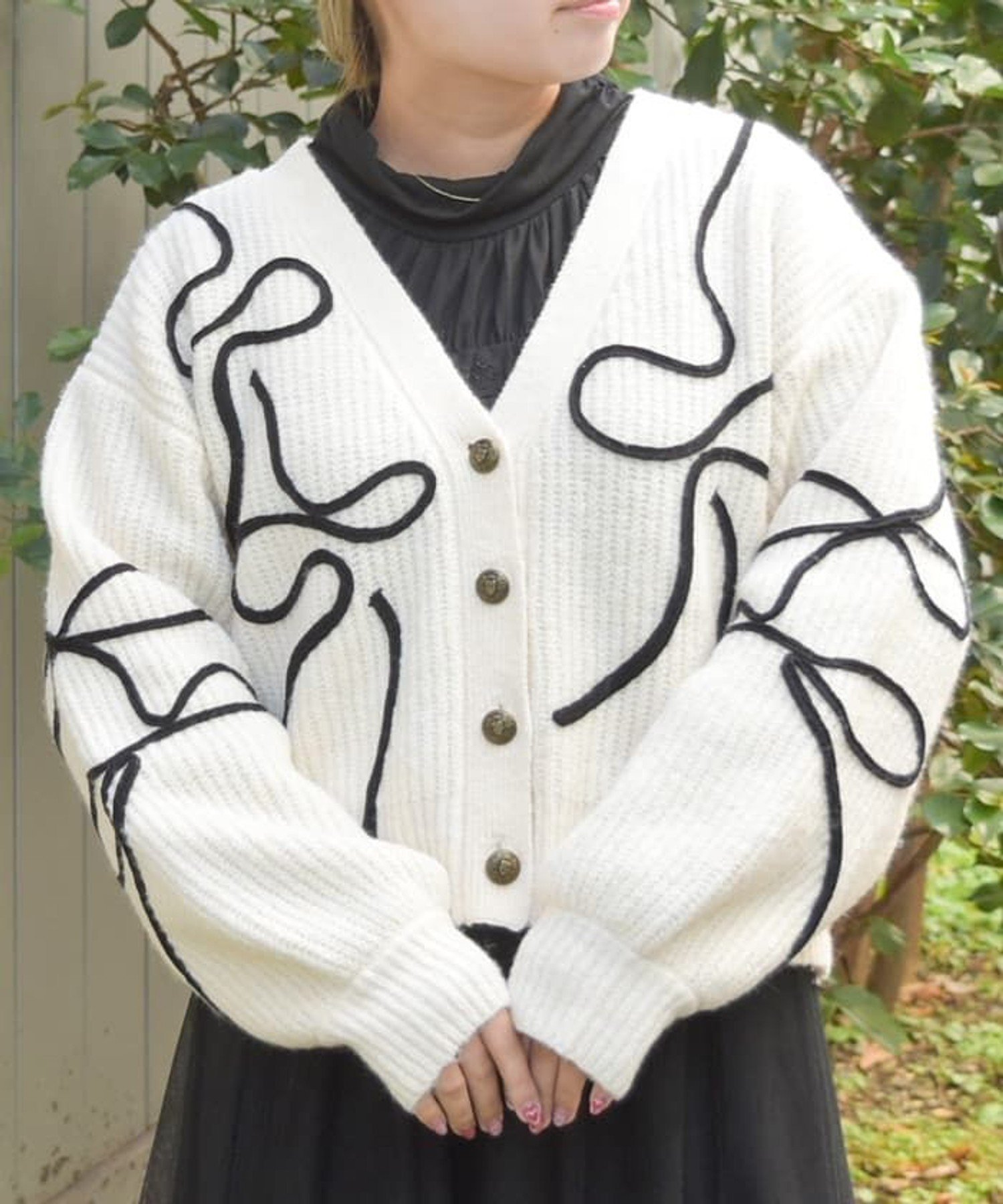 楽天市場】リボン(柄刺繍)(カーディガン・ボレロ|トップス 楽天市場】リボン(柄刺繍)(カーディガン・ボレロ|トップス