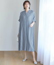 自由区 【カタログ掲載・接触冷感・UVケア・抗菌防臭・洗える】リヨセルポプリンシャツ ワンピース ジユウク ワンピース・ドレス シャツワンピース ブルー パープ...