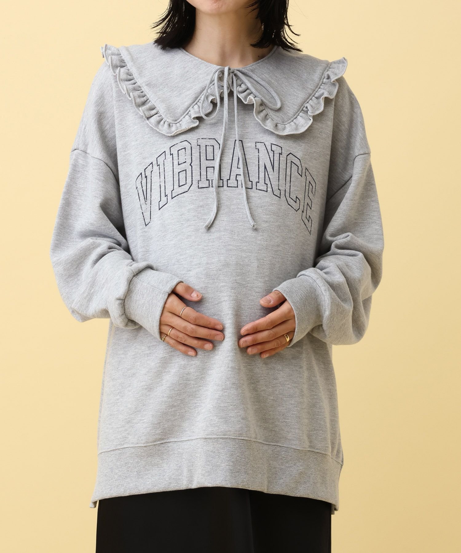 【SALE／30%OFF】LEPSIM 【産前・産後対応】マタニティ/2WAY襟付きスウェットプルオーバー レプシィム マタニティウェア・ベビー用品 マタニティトップス グレー ブラック レッド【送料無料】 3