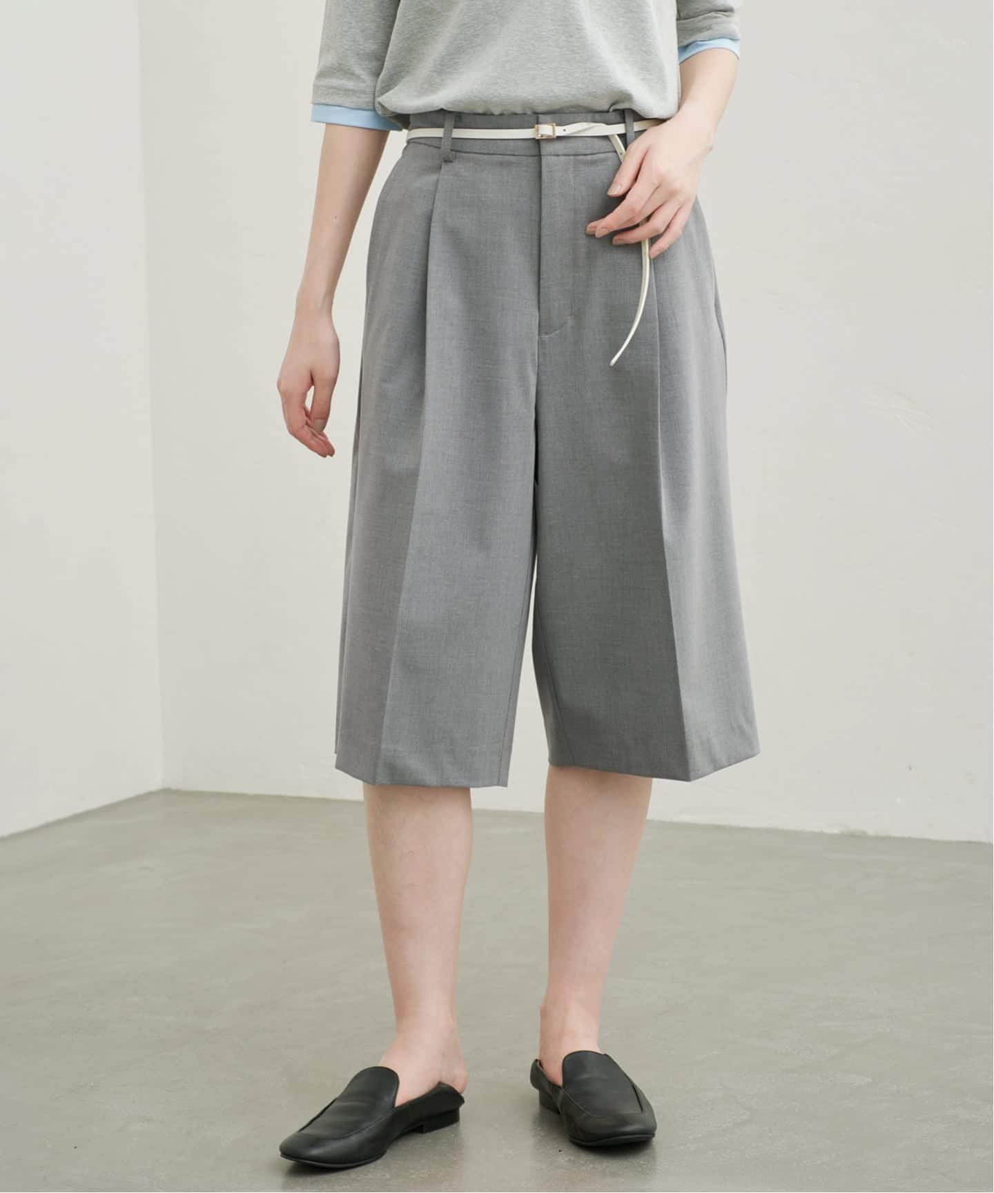 SLOBE IENA 《接触冷感/防シワ》2WAY TRトロバミューダスラックス スローブ イエナ パンツ その他のパンツ ブラウン グレー